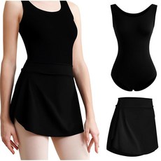 테그멕 우먼 u2019 팀 베이직 탱크 댄스 레오타드와 풀온 발레 스커트