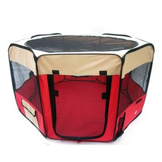 하우스 강아지 텐트 동굴집 반려견 애견 중형견 캠핑용 조립식, 1개, 붉은 울타리
