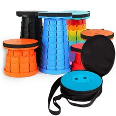 아코디언의자 줄서기 무지개 휴대용 자바라 의자+가방 플라스틱간이의자 오픈런의자, 레인보우 오렌지+가방, 본상품선택, 1개