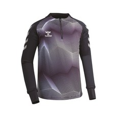 HUMMEL 반지퍼 저지 티셔츠 - 블랙 (HM-3211)