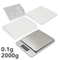 0.01g/0.1g/1g 고정밀 디지털 주방 저울 - 식품 피트니스 및 체중 측정을 위한 휴대용 전자 저울, 02 2000g 0.1g