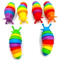扭扭毛毛蟲 舒壓玩具, 彩虹色，黃色