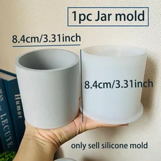 콘크리트 양초 항아리 실리콘 금형 Terrazzo 실내 재배자 시멘트 금형 대형 석고 저장 양초 용기 금형 실리, 05 1pc-pot-mold