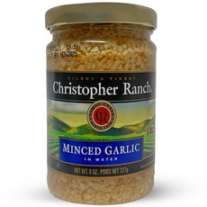 크리스토퍼 랜치 다진 마늘 물에 담금 | 캘리포니아산 신선한 Christopher Ranch Minced Garlic in Water | California-Grown Fresh, 8 Ounces, 1개