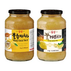 꽃샘 꿀유자차 1kg+꿀레몬차 1kg, 1000g, 2개, 1개입