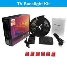 스마트 Ambilight TV Led 백라이트 멋진 4K HDMI 장치 동기화 상자 Wifi Alexa Google 음성 App 제어 40-12, 02 TV BackLight Kit, 04 55-65 Inch, 01 UK Plug
