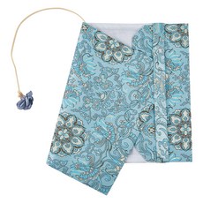 꽃무늬 천 책 커버 노트북 랩 직사각형 북커버 21x16x0.9cm, 라이트 블루