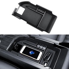 Bercicci 토요타 2025 2026 캠리 액세서리와 호환되는 무선 충전 미끄럼 방지 매트 블랙 실리콘 소재 센터 콘솔 라이너 오거나이저 보호 패드 273726