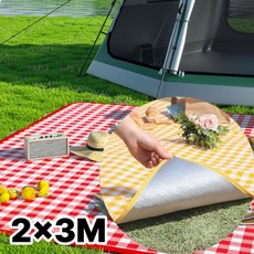 홈앤 아웃도어 휴대용 방수 피크닉 매트 돗자리 대형, 체크레드