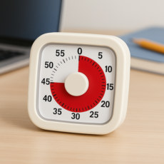 하이쉬 구글 타임 타이머 뽀모도로 시계, 1개, 화이트