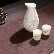 陶瓷酒具套裝 竹報平安 一壺二杯, 1個, 荷韻-安全包裝,一壺二杯