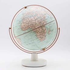 【SkyGlobe】10吋 新仿古玫瑰金 360度旋轉 白木座 地球儀 (英文版)《屋外生活》