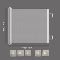 加長寵物伸縮門欄 防貓跑出 免打孔 狗狗安全門, 1個, 常規 白色 寵物伸縮門欄 氣泡袋裝 ,110*78