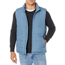 Amazon Essentials 남성용 미드웨이트 패딩 조끼 미디엄 블루