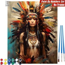 컬러풀 트리 디지털 유화 나무잎 산맥 거실 벽장식 선물, 14. S1120161