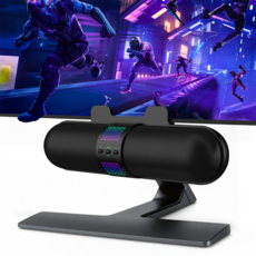 BESTISAN 2채널 멀티미디어 RGB 레인보우 LED 게이밍 블루투스 사운드바 스피커, 블랙, SE02