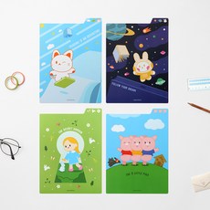 덕플러스문구 또박또박 인덱스 노트 책받침, 꿈토끼