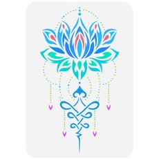 PET 전통문양 페인팅 스텐실 무늬 테마 벽화 패턴 동양 풍 인테리어 DIY, 플라워 440, 1개