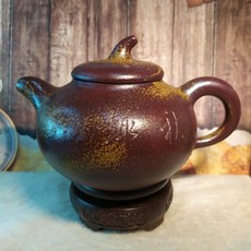 宜興 底槽青 柴燒 茄段壺 精品泥料 經典器型雙面陶刻 秋趣竹葉 菱形9孔出水 400cc 紫砂壺 柴燒壺, 1個