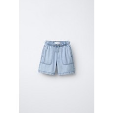 [국내발송] 자라 ZARA 플루이드 데님 버뮤다 팬츠 - 블루