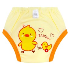 베이비앙 무형광 국내산 순면 100% 3중방수(자수) 배변훈련팬티, 01병아리 (L/3중자수), 1개