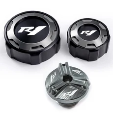 YAMAH YZFR1 R1M 2009-2022 2023 오토바이 전방 및 후방 브레이크 유체 캡 오일 충전 포트 보호 액세서리, 05 A set Grey