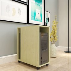 데스크탑선반 간편한사용 컴퓨터선반 컴퓨터본체받침대 데스크탑선반책상 정리함, 화이트메이플