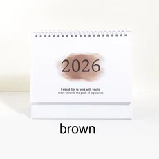 새로운 2026년 데스크 스파이럴 캘린더 시간 관리를 위한 월간/일간 플래너 사무실/가정용 탁상 캘린더 심, 1개, 01 Brown 2026