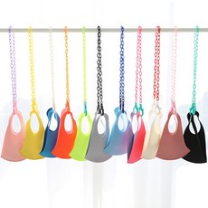 주누하우스 심플 체인 마스크 목걸이 분실 방지 스트랩 줄, 레드, 1개, 1개입