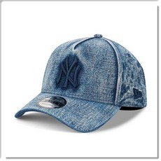 NEW ERA 紐約洋基隊水洗丹寧棒球帽 可調節男女款 時尚休閒運動帽, 單寧藍, 1個