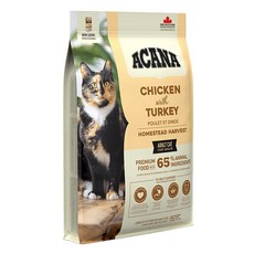 ACANA 愛肯拿 成貓用 田園收穫貓糧, 放養雞肉 + 火雞肉 + 藍莓, 4.5kg, 1袋