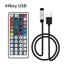 DC5V 12V 24V 5050 2835 RGB LED 스트립 조명 미니 소형/USB/DC 44키 IR 무선 리모컨, 02 44key USB