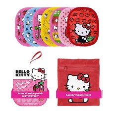 오리지널 MakeUp Eraser 7일 세트 방수 마스카라 아이라이너 파운데이션 립스틱 자외선 차단제 등을 포함한 물로 모든 메이크업을 지우세요 헬로 키티 큐티 파이 7개입 2, Hello Kitty Classic