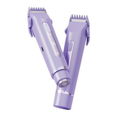 린보 2in1 LED 여성 전기 제모기 저자극 y존 겨드랑이 USB 충전식 모근제거기, 전기면도기, 퍼플