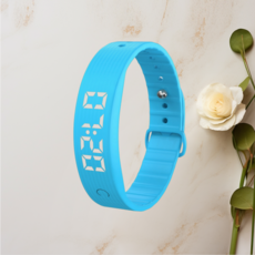 자칠 진동 알람 스포츠 충전식 손목 시계수면측정 타이밍 W5SV, 1개, 블루