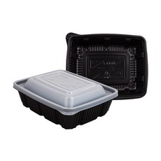 [일용상회]사각 찜용기 JH 2722 중 2600ml 50세트 검정, 50개, 1세트