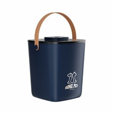 台灣現貨 公司經營 真空米桶 真空儲米箱 真空儲糧桶 防潮防霉防蟲 狗糧儲存桶 貓糧儲存桶, 1個, 13公升 智能儲米箱 手提款 藏青色, 藏青色