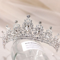 웨딩 왕관 티아라 반짝이 신부 큐빅 왕관 결혼식 헤어 크리스마스 액세서리 브라이덜 할로윈 어린이, 3-티아라03