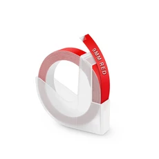 Dymo 3D 엠보싱 테이프 용 9mm 호환 Dymo 3D 라벨 접착 스티커 Motex E101 Dymo 12965 1610 수동 타자기 용, 18 Red, 01 9mm