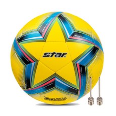 스타스포츠 뉴 매치 풋살공 한국풋살연맹 공식구 미니축구 풋살경기 축구공 FB544HS-05, 1개, 옐로우 + 펌프핀 2개입