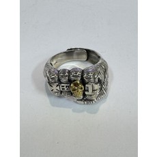 個性骷髏頭拳頭造型戒指，可調節開口設計，潮流時尚銀色戒指