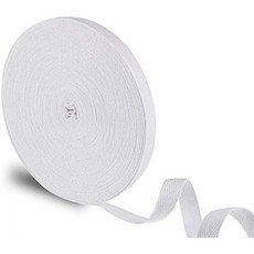 DIY 공예 제작을 위한 부드러운 천연 트윌 테이프 리본 헤링본 웨빙 재봉 100% 면, White, 1/2 Inch/ 27 Yards