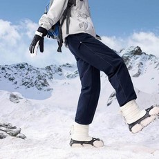 男士冬季羽絨褲 90白鴨絨保暖運動長褲 大尺碼滑雪褲 休閑登山褲 防風防水加厚保暖長褲, M建議體重52.5-65公斤, 牛仔藍