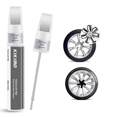 KIKIMO Starlight 실버 림 터치업 페인트 테슬라 모델 3 48.3cm(19인치) 스포츠 휠/모델 Y 48.3cm(19인치) 쌍둥이 자리 휠 2 in 1 휠 스크, 스타라이트 실버(모델 3 48.3cm(19인치) 스포츠