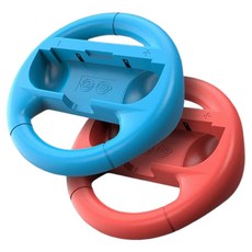 Switch Joy-Con 賽車方向盤 - 瑪利歐賽車遊戲配件 體感方向盤, 藍色+紅色, 2個, Switch方向盤