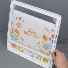 리우미 스탠드형 슬라이딩 프레임 A4 가로형 공지사항, 흰색