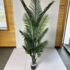 【限時下殺】定製田園風仿真綠植散尾葵多桿多枝多葉高級感落地盆栽酒店客廳, 1個, 200CM散尾葵18葉含黑盆