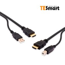 티이스마트 4포트 HDMI KVM 스위치, HDMI+USB 통합 케이블 1.5M, 1개