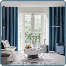 커튼킹 호텔식나비커튼 빛차단 나비주름암막커튼 사계절 3중직 거실용커튼 원톤 아일렛형 창문형 형상기억암막커튼 2장