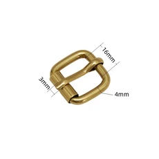 1조각 황동 롤러 버클 힐 바 엔드 직사각형 가죽 공예 벨트 스트랩 웨빙 용 단일 핀, 05 inner width 16mm